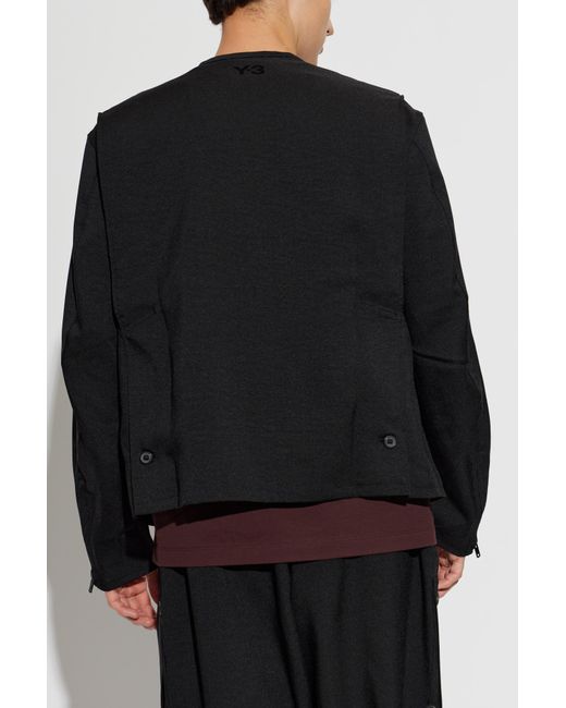 Y-3 Black Button-Up Jacket for men