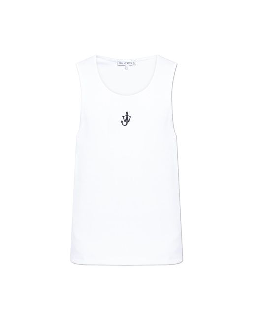 J.W. Anderson White Ribbed Top for men