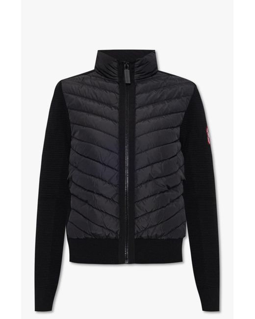 Canada Goose Black Cardigan With Quilted Frontal