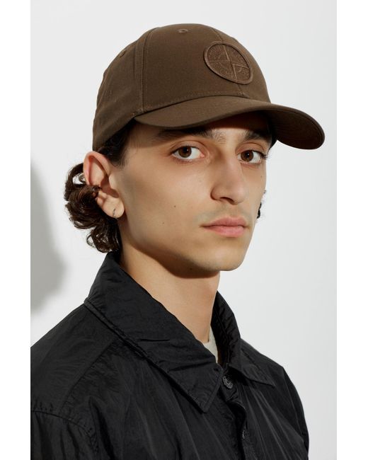 Stone Island Brown Baseball Cap for men