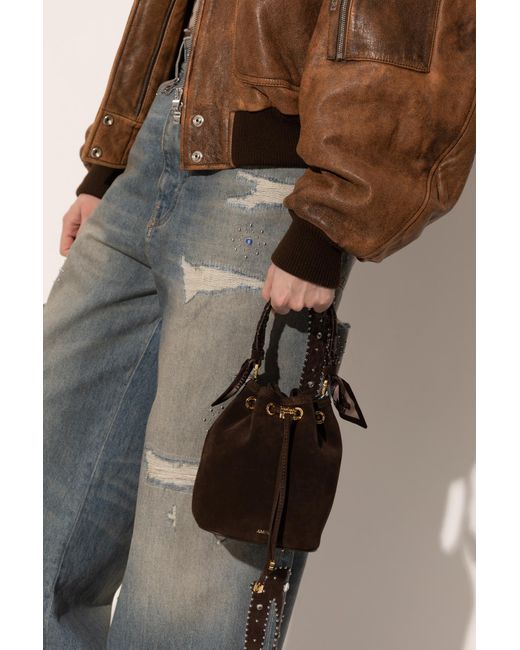 Amiri Brown Suede Handbag
