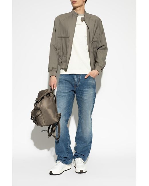 Emporio Armani Gray Jacket With Pockets for men