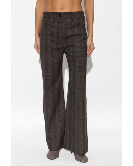 Acne Black Plaid Patterned Trousers