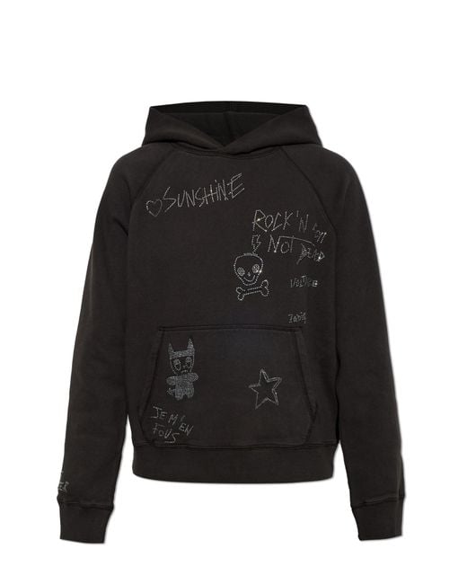 Zadig & Voltaire Black 'Georgy' Hooded Sweatshirt