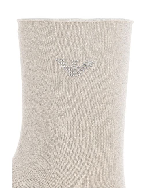 Emporio Armani White Socks With Lurex Thread