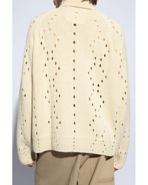 Givenchy Natural Openwork Sweater With Collar for men