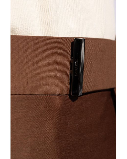 Tom Ford Brown Pleat-front Trousers, for men