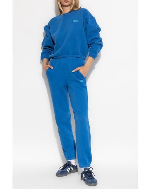 American Vintage Blue Sweatshirt With Printed Logo,