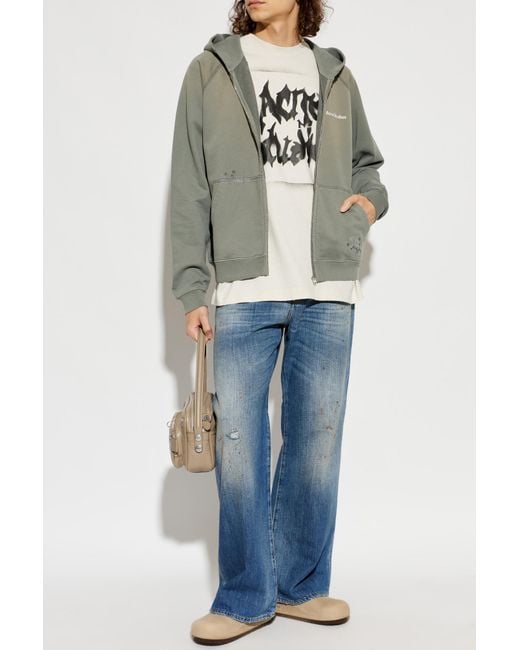 Acne White T-Shirt With Print for men