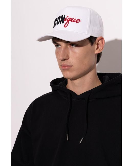 DSquared² White Baseball Cap for men
