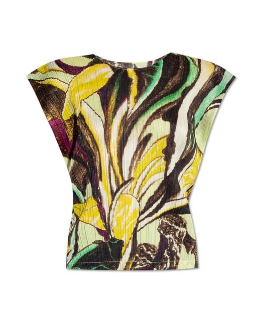 Pleats Please Issey Miyake Multicolor Pleated Top By