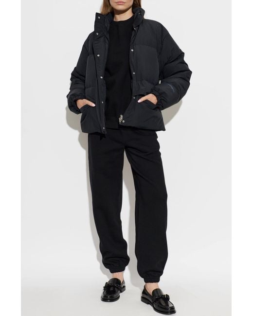 Jil Sander Blue Down Jacket With Stand-Up Collar