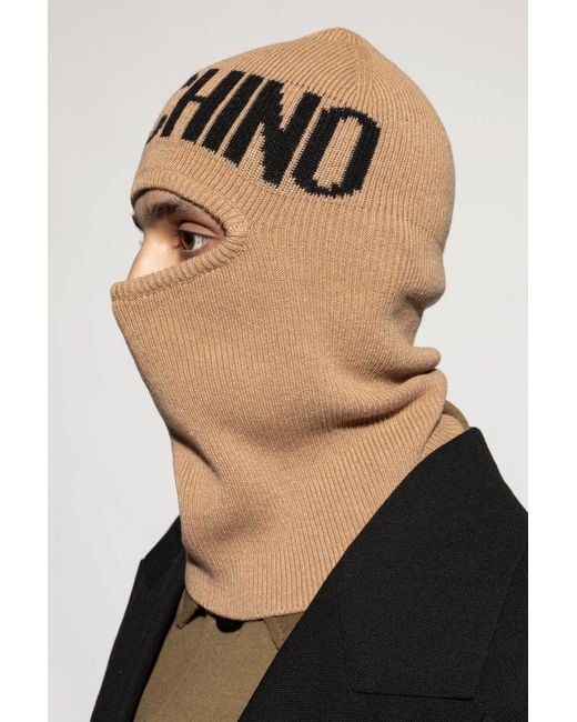 Moschino Brown Balaclava With Logo,