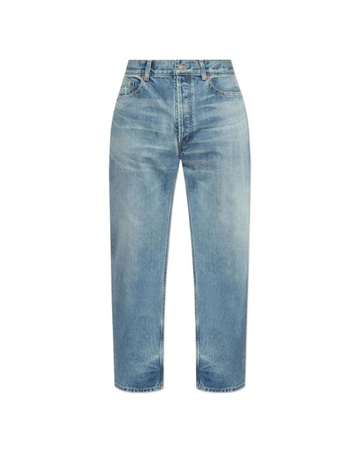 Saint Laurent Blue Distressed Jeans for men