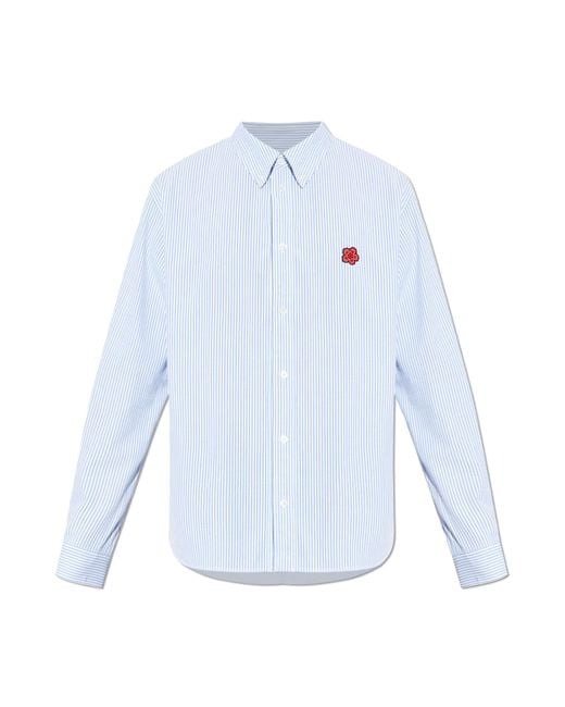 KENZO Blue Striped Shirt for men