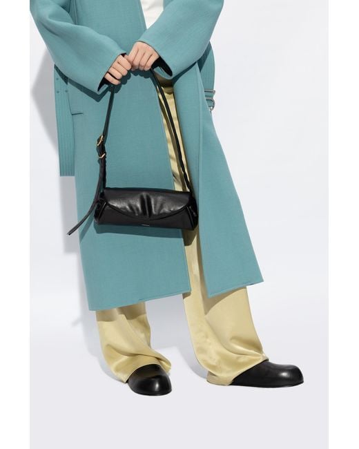 Jil Sander Black 'Cannolo Small' Shoulder Bag