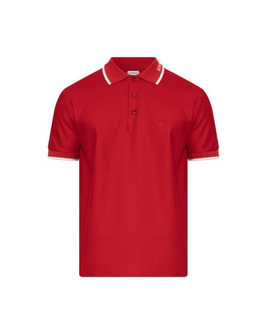 Burberry Red Polo 'Evan Cuff' for men