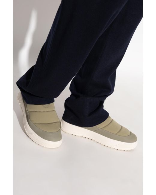 Moncler Green Sports Shoes With Logo Patch for men