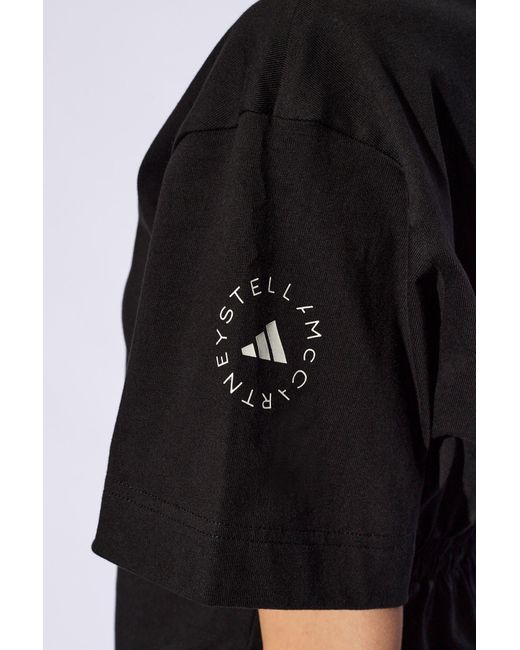 Adidas By Stella McCartney Black T-shirt With Logo,