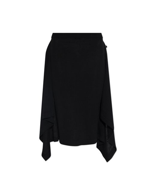 Lemaire Black Skirt With Decorative Fastening