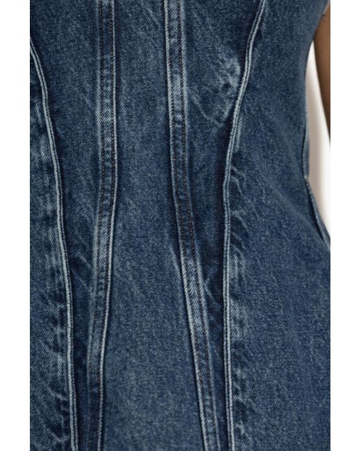 Agolde Blue Strapless Denim Top