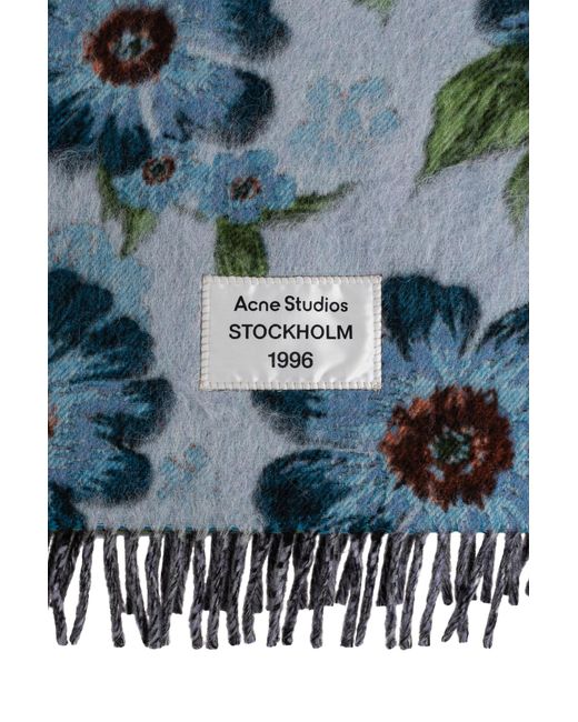 Acne Blue Wool Scarf