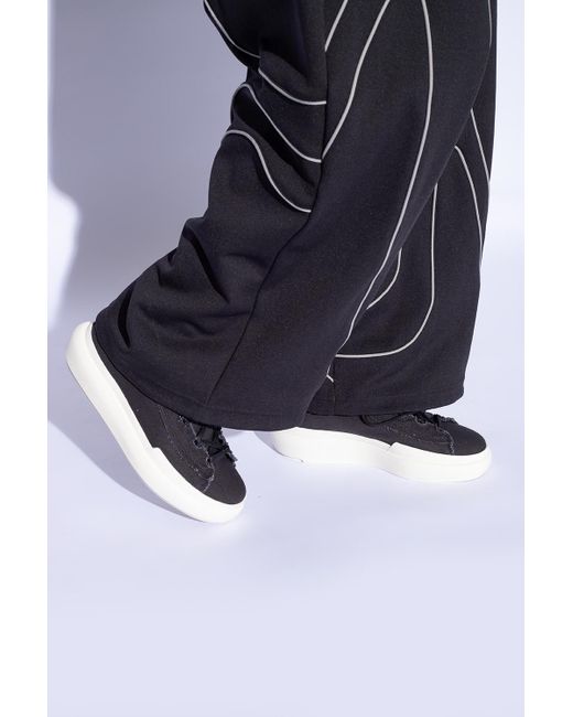 Y-3 Black Nizza Distressed High-top Sneakers for men