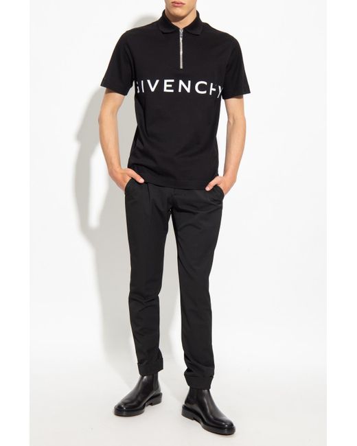 Givenchy Black Polo Shirt With Logo for men
