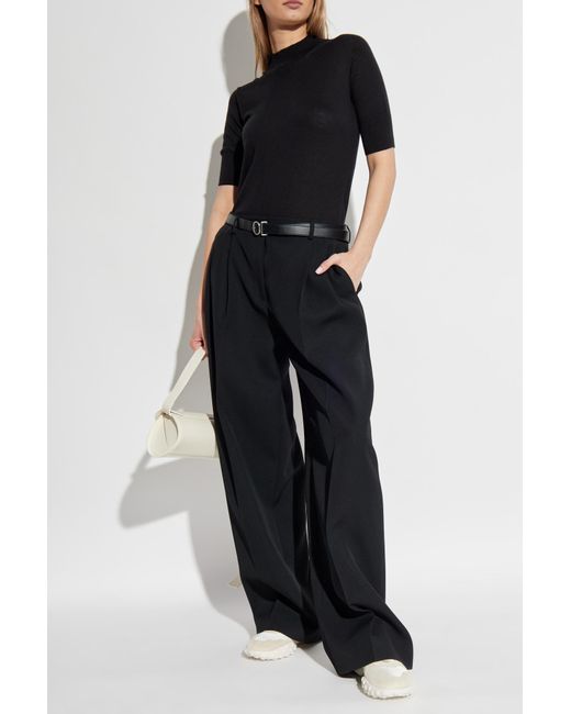 Jil Sander Black Top With Stand-Up Collar