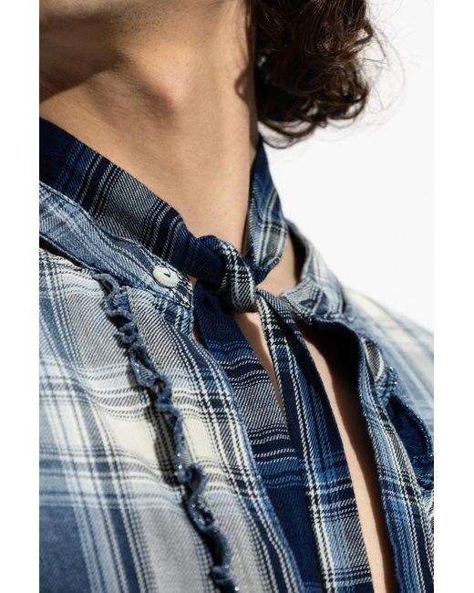 DSquared² Blue Checked Pattern Shirt for men