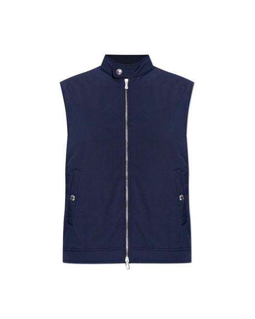 Eleventy Blue Insulated Vest With A Stand-Up Collar for men