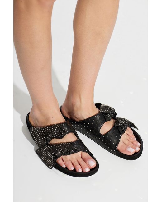 Isabel Marant Black Lennyo Bow Slides