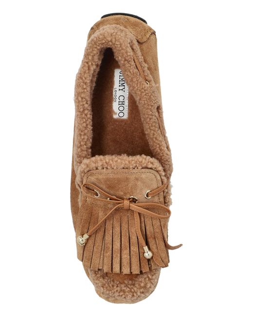 Jimmy Choo Brown Suede Loafers 'Manon'