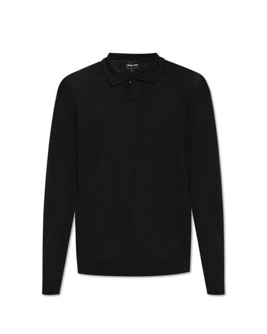 Giorgio Armani Black Wool Polo for men