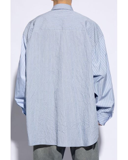 Balenciaga Blue Striped Pattern Shirt, , Light for men