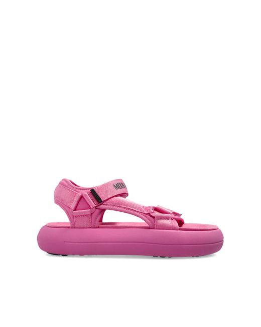 Moon Boot Pink 'Mb Super Sandal' Sandals