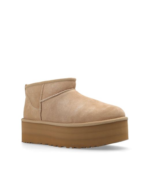 Ugg Brown Ultra Mini Classic Boots With Plateau