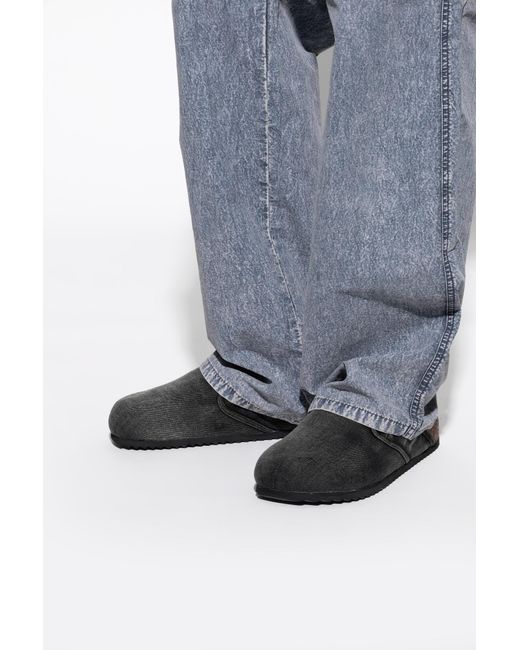 DIESEL Black Slides 'D-Woodstock' for men