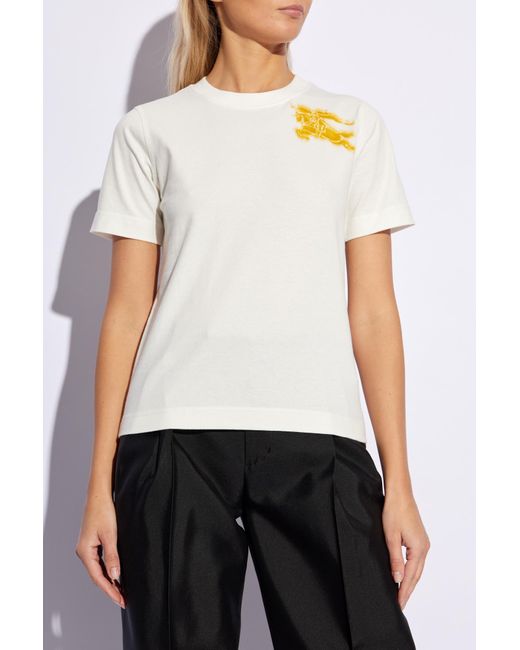 Burberry White T-shirt With Logo,