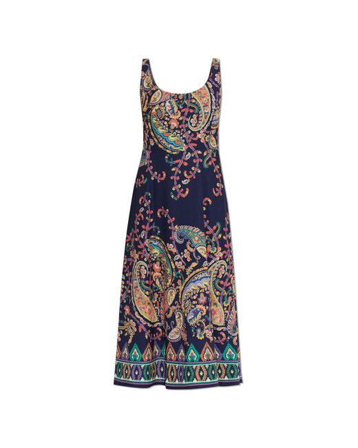 Etro Blue Patterned Sleeveless Dress