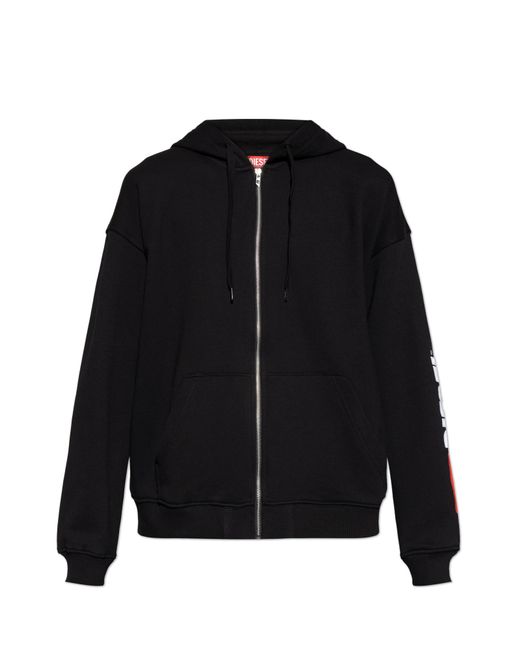 DIESEL Black Hoodie "S-Boxt-Zip-Hood-Div" for men
