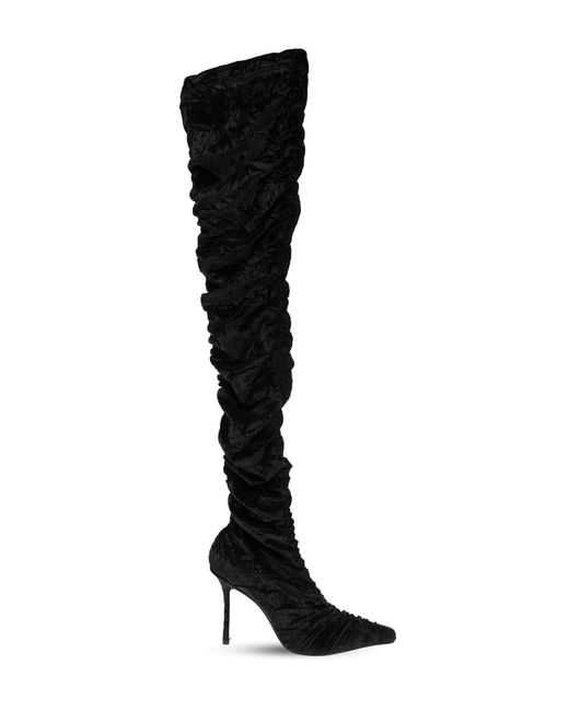Jimmy Choo Black Velvet Heeled Boots Lotta