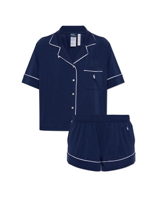 Polo Ralph Lauren Blue Two-Piece Pyjamas With Logo