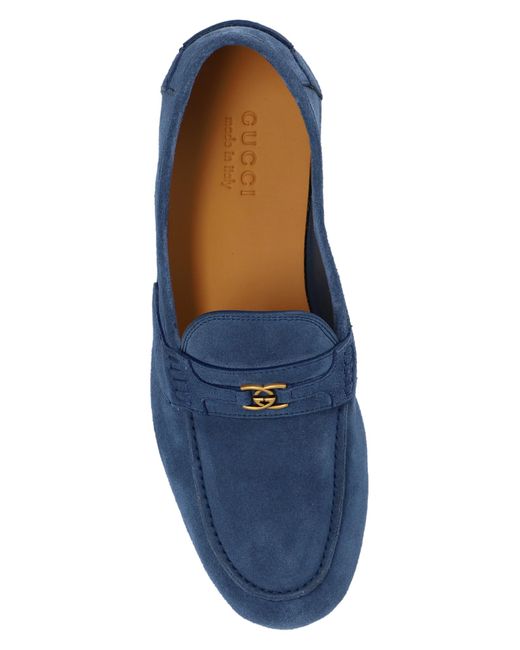 Gucci Blue Suede Loafers, for men