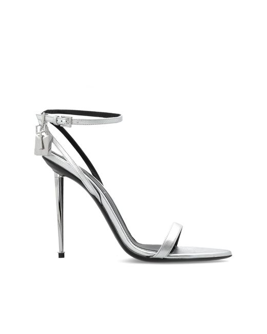 Tom Ford White Leather Heeled Sandals