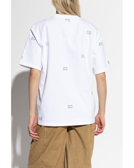 Ganni White T-Shirt With Logo
