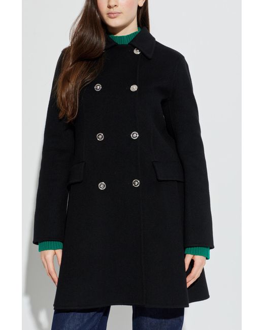 Versace Black Wool Coat