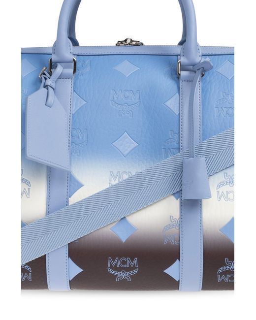 MCM Blue Carry-On Bag With Print for men