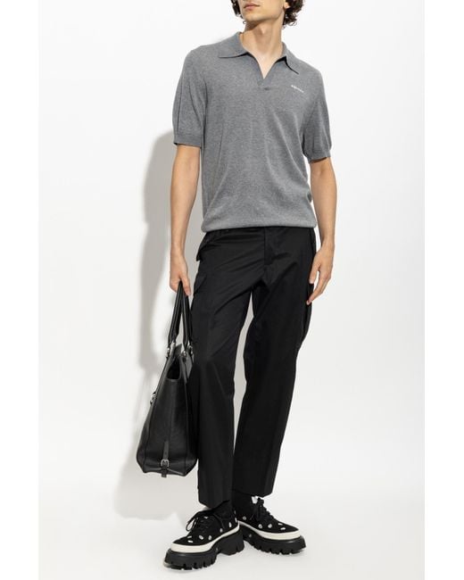 McQueen Gray Short-Sleeve Polo for men