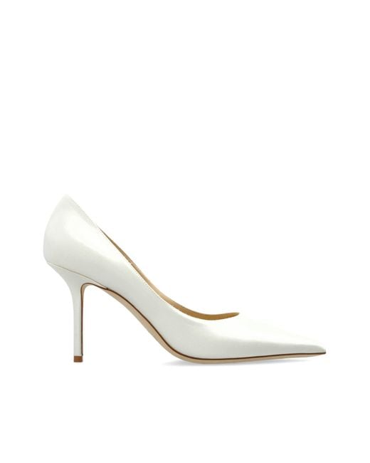 Jimmy Choo White Heeled Shoes 'Love 85'